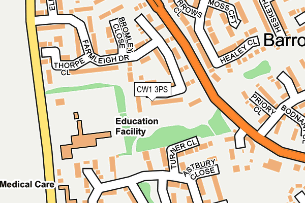 CW1 3PS map - OS OpenMap – Local (Ordnance Survey)