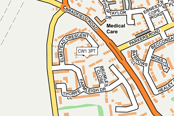 CW1 3PT map - OS OpenMap – Local (Ordnance Survey)
