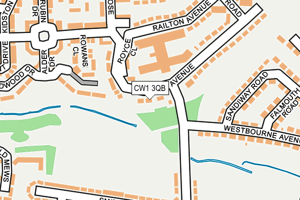 CW1 3QB map - OS OpenMap – Local (Ordnance Survey)