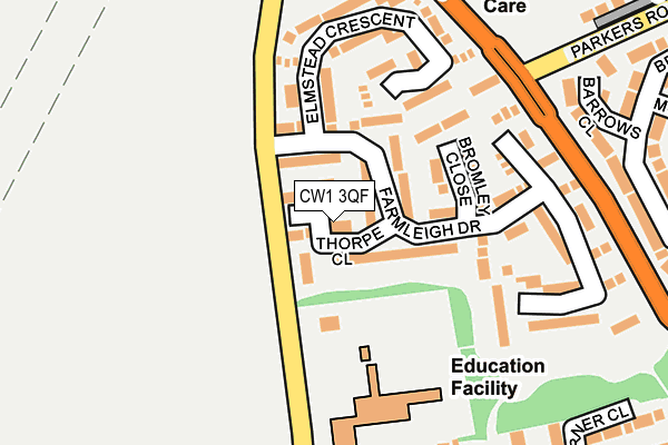 CW1 3QF map - OS OpenMap – Local (Ordnance Survey)