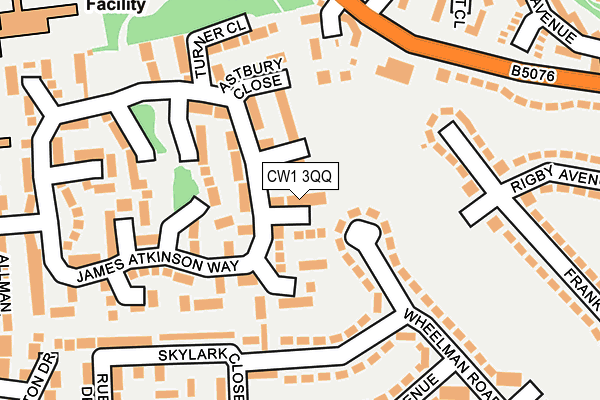 CW1 3QQ map - OS OpenMap – Local (Ordnance Survey)