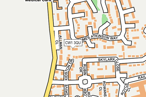 CW1 3QU map - OS OpenMap – Local (Ordnance Survey)