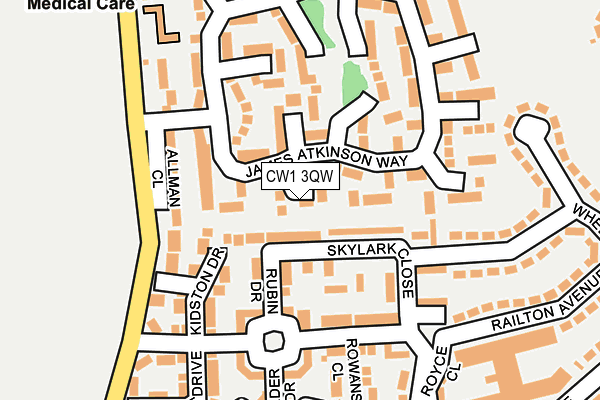 CW1 3QW map - OS OpenMap – Local (Ordnance Survey)