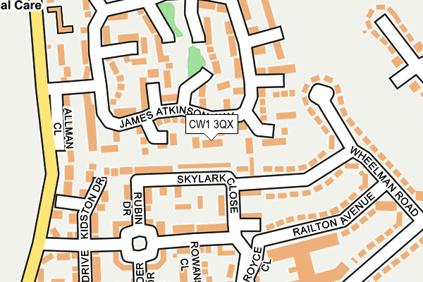 CW1 3QX map - OS OpenMap – Local (Ordnance Survey)