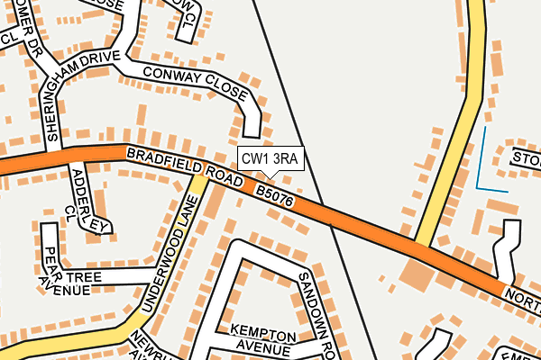CW1 3RA map - OS OpenMap – Local (Ordnance Survey)