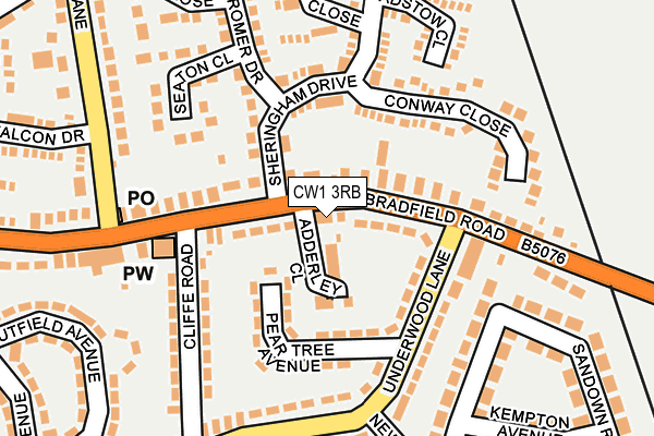CW1 3RB map - OS OpenMap – Local (Ordnance Survey)