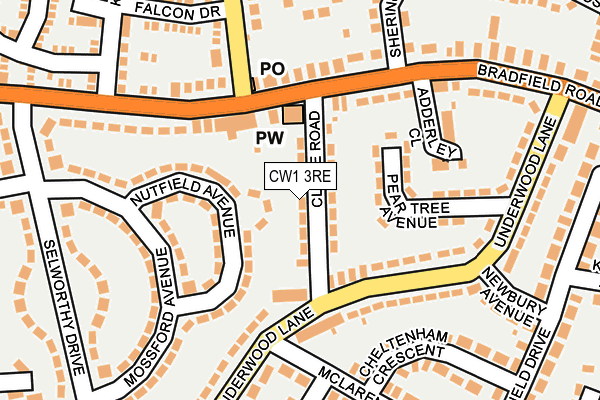 CW1 3RE map - OS OpenMap – Local (Ordnance Survey)