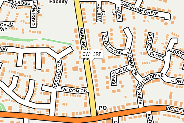 CW1 3RF map - OS OpenMap – Local (Ordnance Survey)