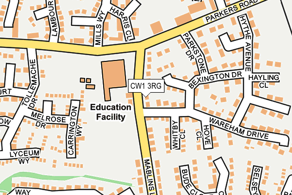 CW1 3RG map - OS OpenMap – Local (Ordnance Survey)