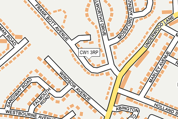 CW1 3RP map - OS OpenMap – Local (Ordnance Survey)