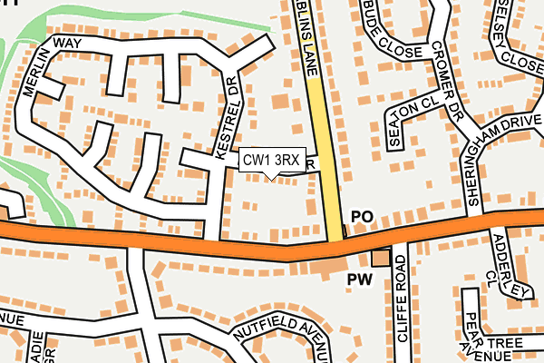 CW1 3RX map - OS OpenMap – Local (Ordnance Survey)