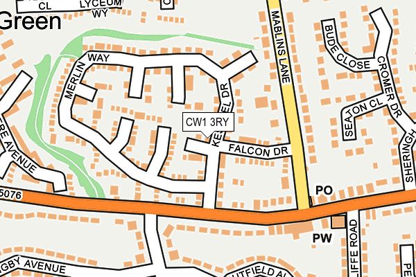 CW1 3RY map - OS OpenMap – Local (Ordnance Survey)