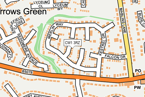 CW1 3RZ map - OS OpenMap – Local (Ordnance Survey)