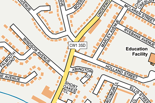 CW1 3SD map - OS OpenMap – Local (Ordnance Survey)