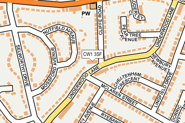 CW1 3SF map - OS OpenMap – Local (Ordnance Survey)