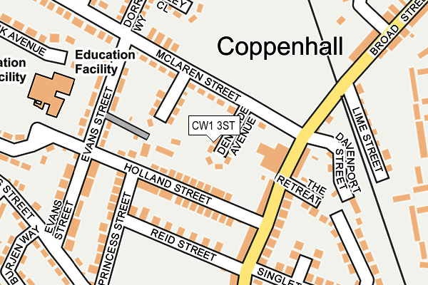 CW1 3ST map - OS OpenMap – Local (Ordnance Survey)