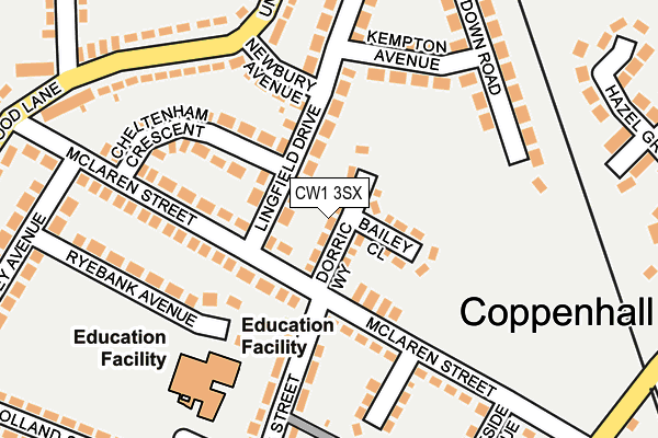 CW1 3SX map - OS OpenMap – Local (Ordnance Survey)