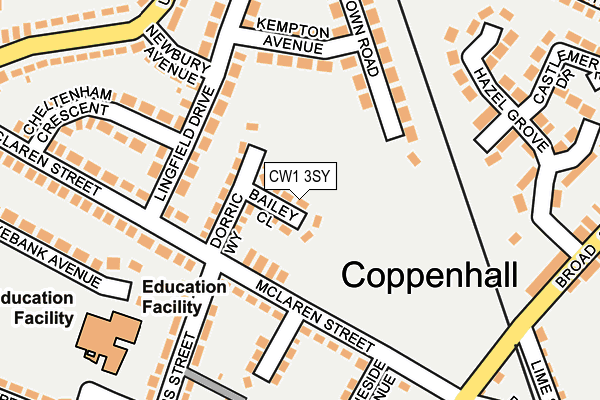 CW1 3SY map - OS OpenMap – Local (Ordnance Survey)