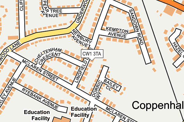 CW1 3TA map - OS OpenMap – Local (Ordnance Survey)