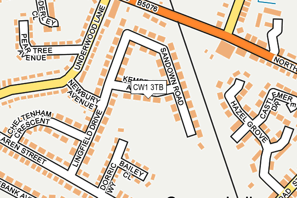 CW1 3TB map - OS OpenMap – Local (Ordnance Survey)