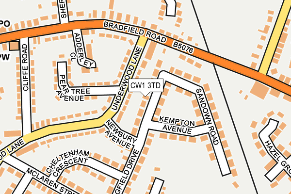 CW1 3TD map - OS OpenMap – Local (Ordnance Survey)