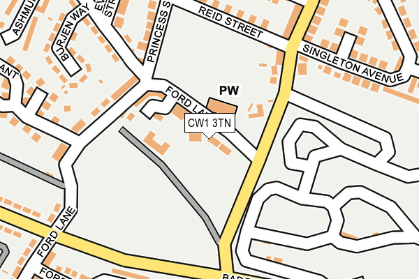 CW1 3TN map - OS OpenMap – Local (Ordnance Survey)