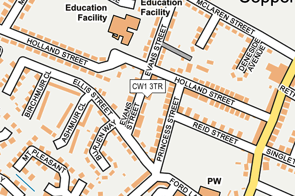 CW1 3TR map - OS OpenMap – Local (Ordnance Survey)