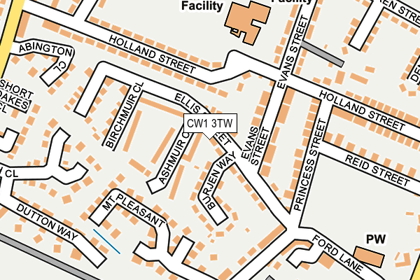 CW1 3TW map - OS OpenMap – Local (Ordnance Survey)