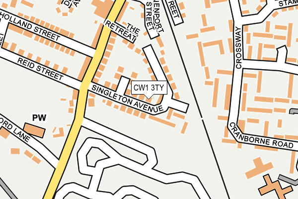 CW1 3TY map - OS OpenMap – Local (Ordnance Survey)