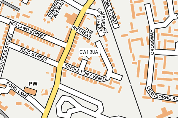 CW1 3UA map - OS OpenMap – Local (Ordnance Survey)