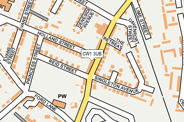CW1 3UB map - OS OpenMap – Local (Ordnance Survey)