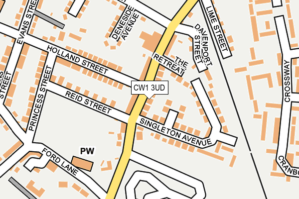 CW1 3UD map - OS OpenMap – Local (Ordnance Survey)