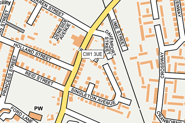 CW1 3UE map - OS OpenMap – Local (Ordnance Survey)
