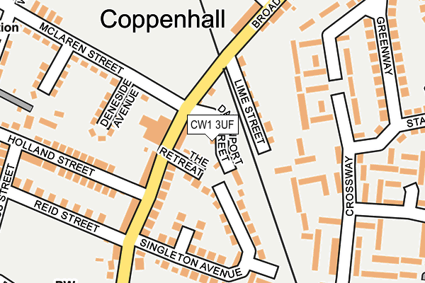 CW1 3UF map - OS OpenMap – Local (Ordnance Survey)