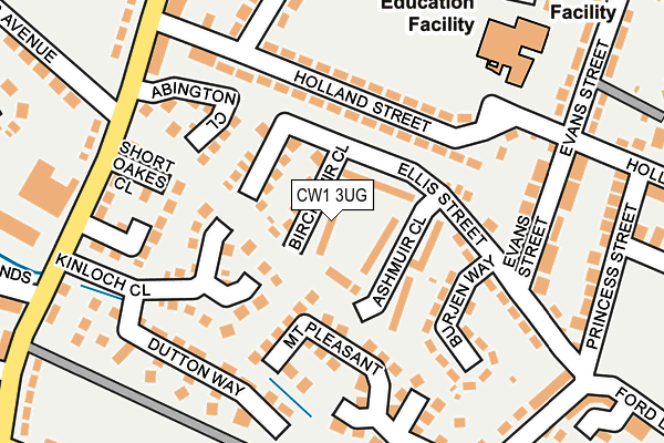 CW1 3UG map - OS OpenMap – Local (Ordnance Survey)