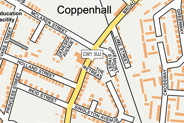 CW1 3UJ map - OS OpenMap – Local (Ordnance Survey)