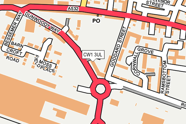 CW1 3UL map - OS OpenMap – Local (Ordnance Survey)