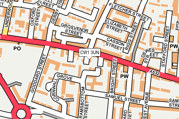 CW1 3UN map - OS OpenMap – Local (Ordnance Survey)