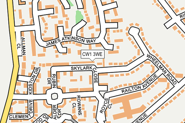 CW1 3WE map - OS OpenMap – Local (Ordnance Survey)