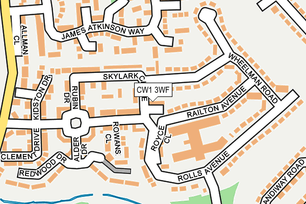 CW1 3WF map - OS OpenMap – Local (Ordnance Survey)