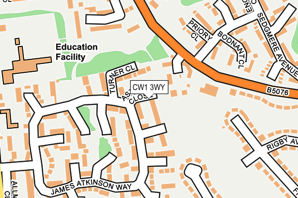 CW1 3WY map - OS OpenMap – Local (Ordnance Survey)