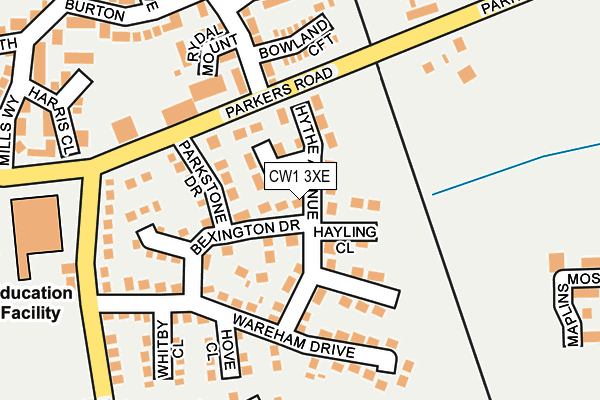 CW1 3XE map - OS OpenMap – Local (Ordnance Survey)