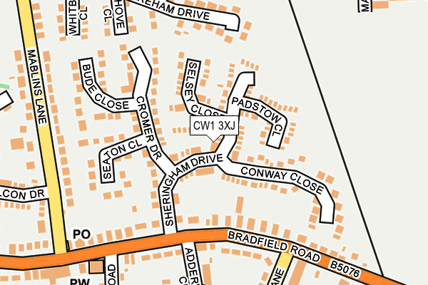 CW1 3XJ map - OS OpenMap – Local (Ordnance Survey)
