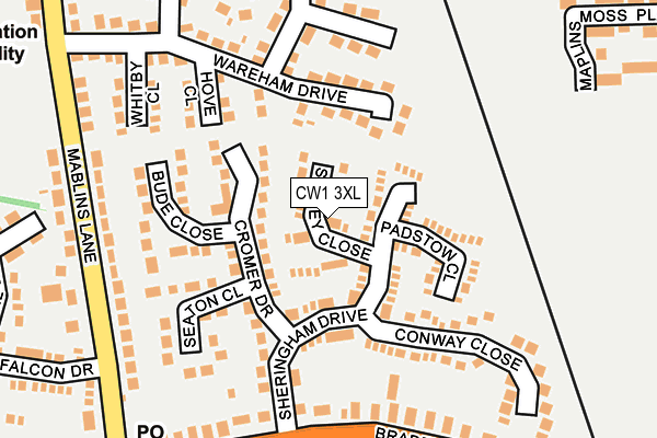 CW1 3XL map - OS OpenMap – Local (Ordnance Survey)