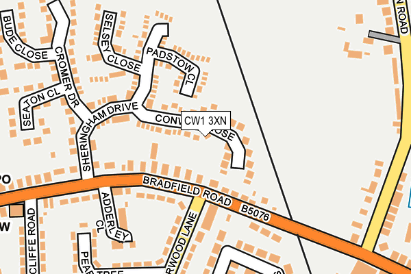 CW1 3XN map - OS OpenMap – Local (Ordnance Survey)