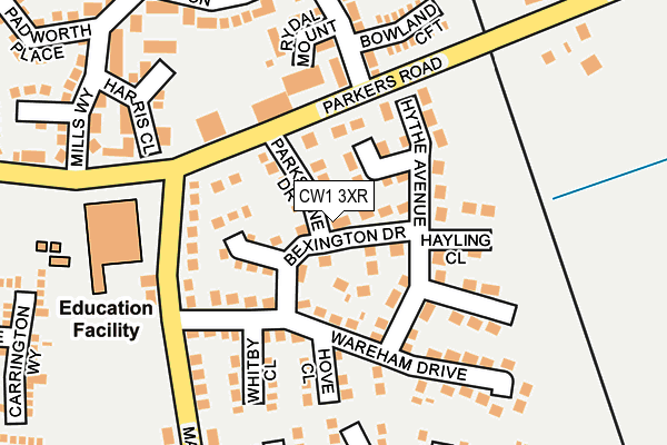 CW1 3XR map - OS OpenMap – Local (Ordnance Survey)