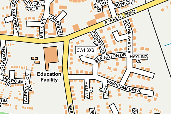 CW1 3XS map - OS OpenMap – Local (Ordnance Survey)
