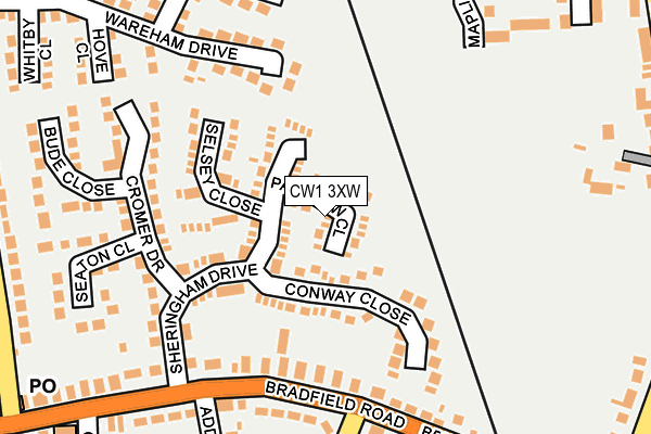 CW1 3XW map - OS OpenMap – Local (Ordnance Survey)