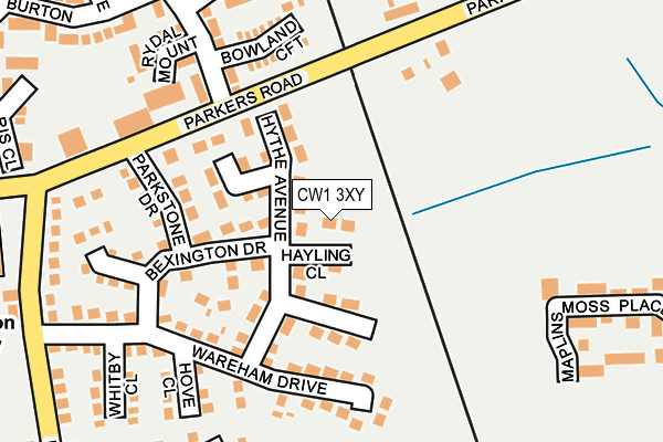 CW1 3XY map - OS OpenMap – Local (Ordnance Survey)