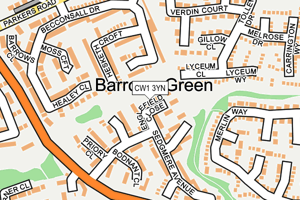 CW1 3YN map - OS OpenMap – Local (Ordnance Survey)